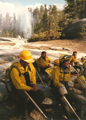 The crew and I resting during our stint in a spike camp in Yosemite. I'm to the right.