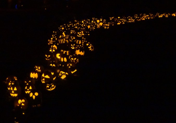 A river of jack-o-lanterns on the grounds of Glensheen Mansion in Duluth, MN.